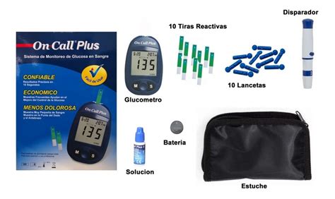 Glucometro Digital On Call Plus 100 Tiras 100 Lancetas MEDILAB