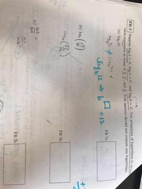 Solved Suppose Log B 2 X Log B 5 Y And Log B 6 Z Chegg