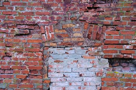 Premium Photo Abstract Background Wall Of Old Crumbling Red Brick