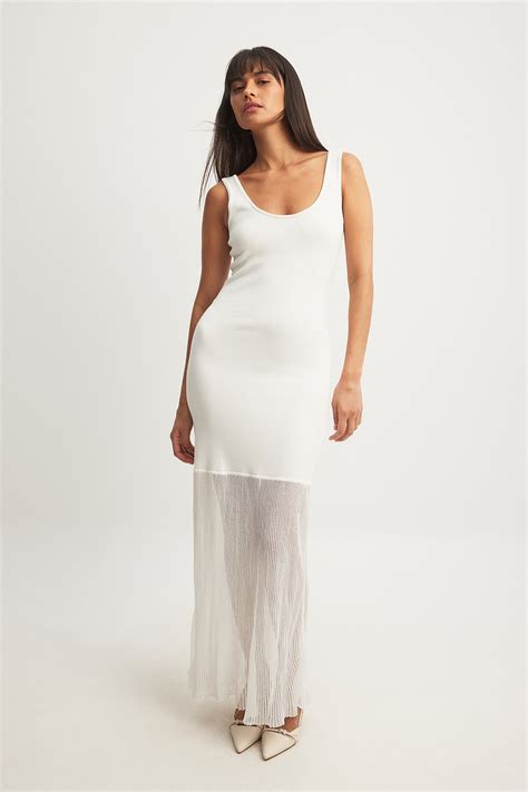 Knitted Maxi Dress Offwhite Na Kd