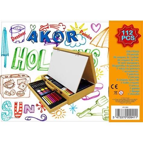 Akor Mallette Dessin Peinture Pi Ces Cdiscount Jeux Jouets