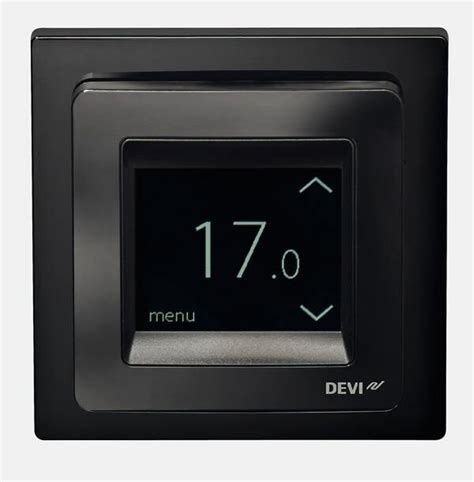 Devireg Touch Thermostat Pure Black W Frame Devi Heating Sydney