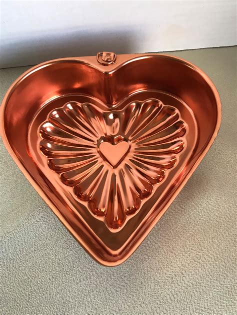 Vintage Copper Mold Heart Mold Jello Cake Mold Country Etsy