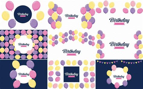 Birthday in a colorful font with a pastel color scheme and bunting 18714909 Vector Art at Vecteezy