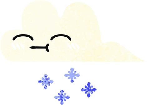 Retro Illustration Style Cartoon Snow Cloud 10545205 Vector Art At Vecteezy