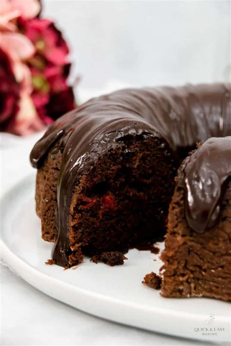 Easy Chocolate Cherry Bundt Cake Only 3 Ingredients Quick And Easy Baking