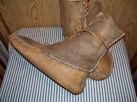 Sale Primitive Rustic Hi Top Mountain Man Moccasins Of Thick Etsy