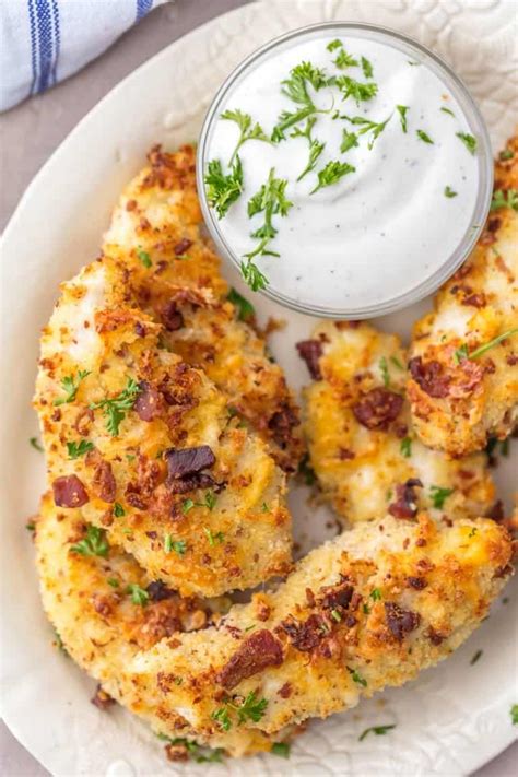 Cheddar Bacon Ranch Oven Baked Chicken Tenders Recipe The Cookie Rookie®