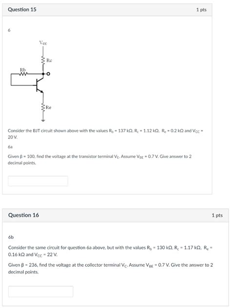 Solved Consider The BJT Circuit Shown Above With The Va