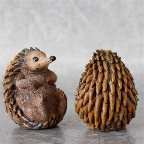 Native Australian Brown Echidna Statue - Set Of 2 | Dalisay