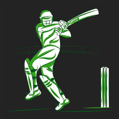 Premium Vector Illustration Of Batsman Playing Cricket Shot