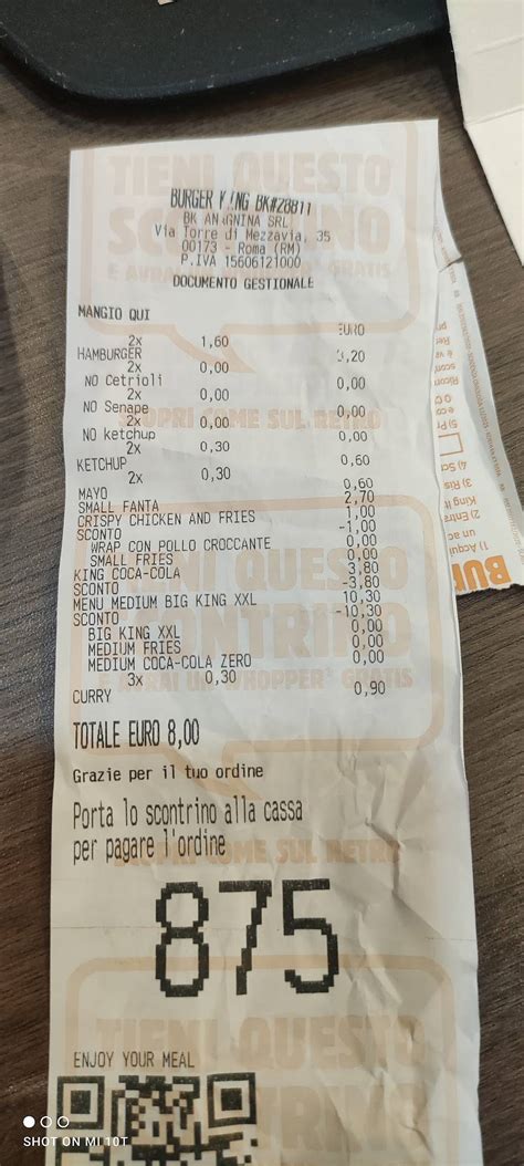 Menu Da Burger King Ristorante Roma Via Torre Di Mezzavia