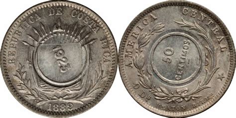 50 Céntimos Counterstamped Coinage Type VIII Costa Rica Numista