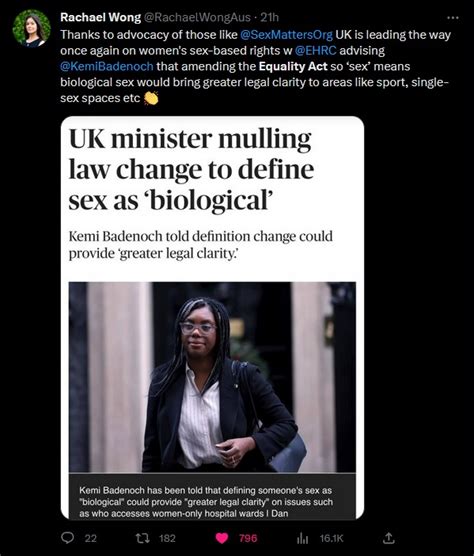 Amending The Equality Act So ‘sex Means Biological Sex Would Bring