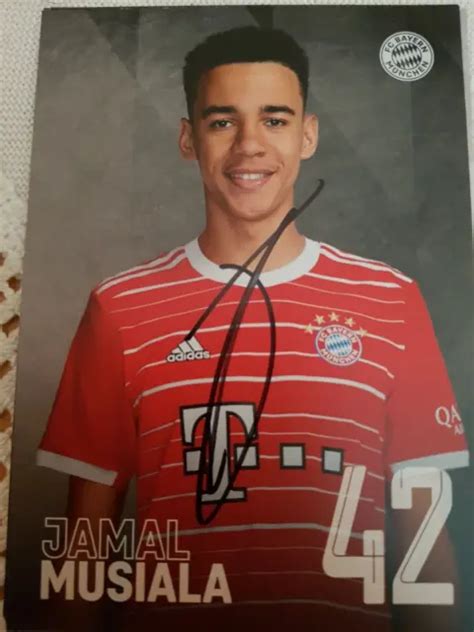 JAMAL MUSIALA AUTOGRAMMKARTE Bayern München Saison 2022 2023 original