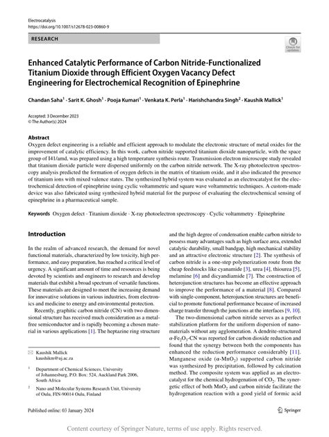 PDF Enhanced Catalytic Performance Of Carbon Nitride Functionalized