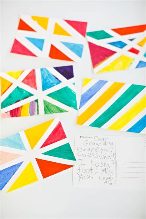 MAKE WATERCOLOR GEOMETRIC POSTCARD ART