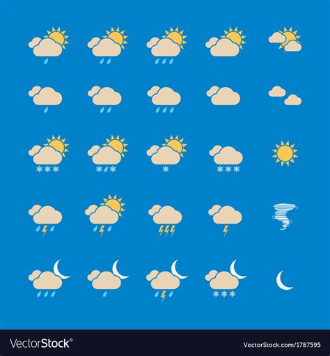 Weather Icon Set Royalty Free Vector Image Vectorstock