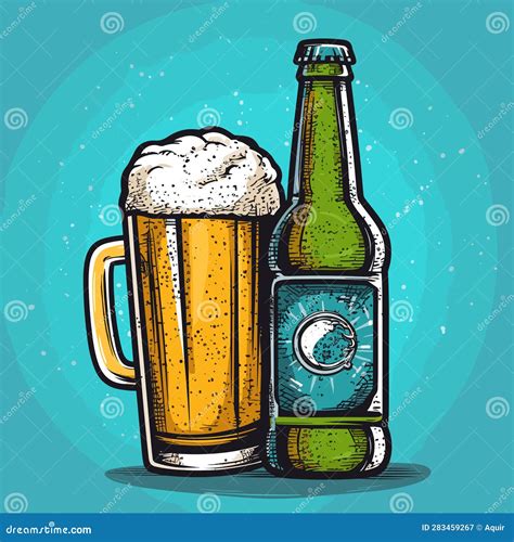 Beer Hand Drawn Comic Illustration Beer Vector Doodle Style Cartoon Illustration Stock Vector