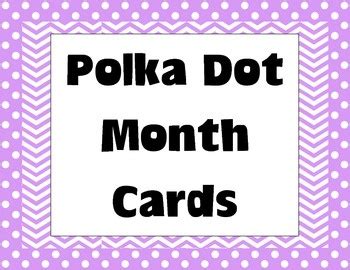 Months And Days Of The Week Polka Dots Polka Dot Theme Calendar