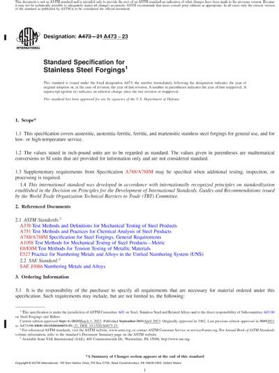 Astm A Red Standard Specification For Stainless Steel Forgings