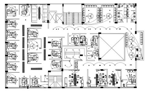 Hospital Building Design Ceiling Layout Architecture Plan - Cadbull