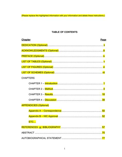 Table of Contents Template - download free documents for PDF, Word and ...