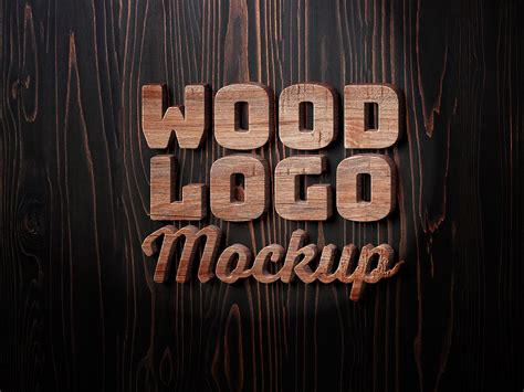 Wooden Logo Mockup - Graphicsfuel