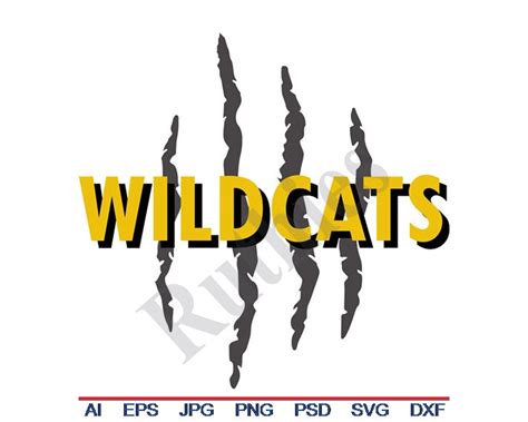 Wildcats Claw Marks Svg Dxf Eps Png  Vector Art Etsy