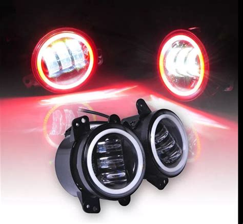 Faros Led Nieblas Lupas Aro Rojo Suzuki Jimny Al Env O Gratis