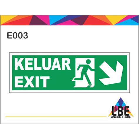 Emergency Exit Sign 600mm X 200mm Shopee Malaysia