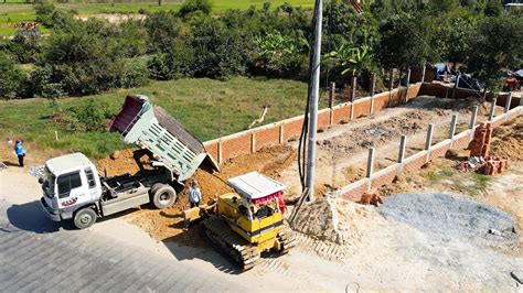 Perfect First Starting New Small Project Showing Bulldozer Komatsu