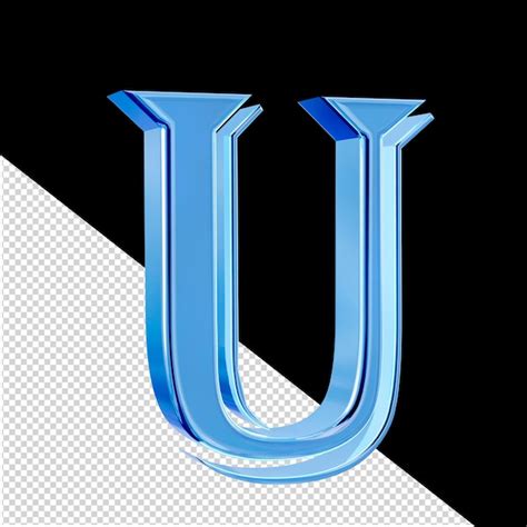 Premium PSD | Ice blue symbol letter u