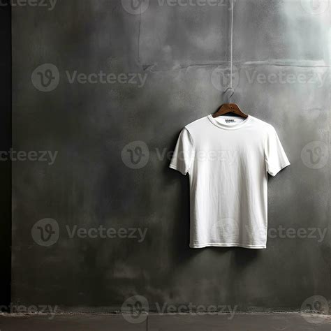 Illustration of a white plain t-shirt mockup, AI Generated 26345427 ...