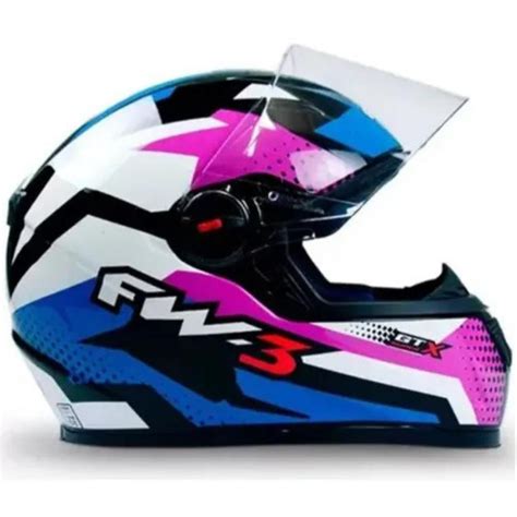 Capacete Fw Fechado Moto Gtn Gtx Super Viseira E Narigueira Shopee