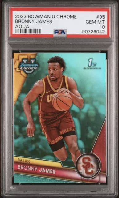 2023 BOWMAN UNIVERSITY Chrome 95 Bronny James Aqua EUR 104 93