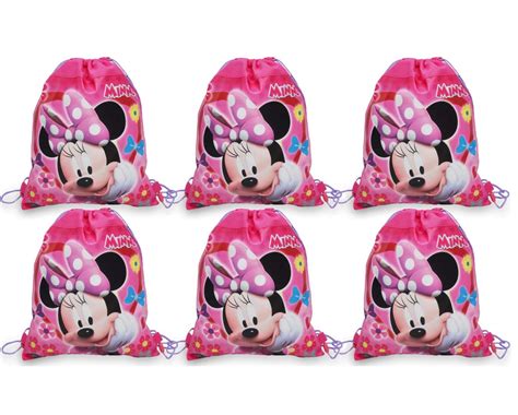 Disney Minnie Mouse Inch Sling Bags Pack Pink Drawstring Cinch