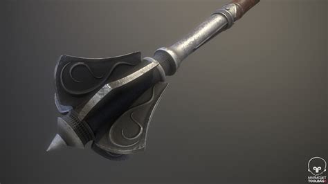 3d Model Steel Flanged Mace Vr Ar Low Poly Cgtrader