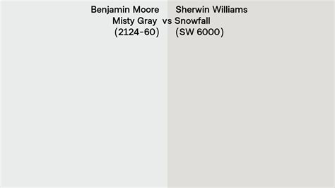 Benjamin Moore Misty Gray 2124 60 Vs Sherwin Williams Snowfall Sw