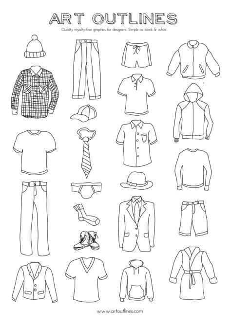 Set Of Men S Clothing Illustrations Original Hand Drawn Vector