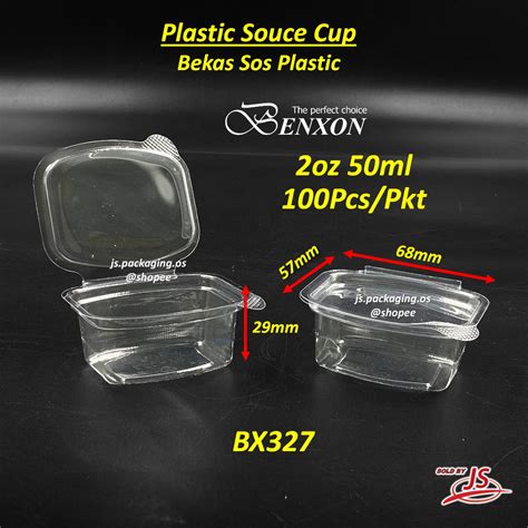 Disposable Plastic Sauce Cup Round Food Container With Lid Oz Oz