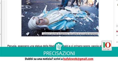 Precisazioni Perugia Immigrati Spaccano Statua Della Madonna La