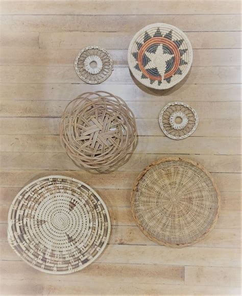 Decorative Round Wicker Baskets for Bohemian Wall Decor