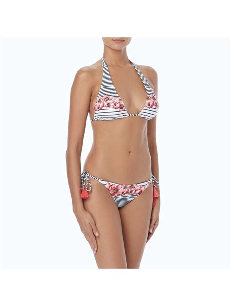 Vince Camuto Halter Bikini Top Blossom Stripes