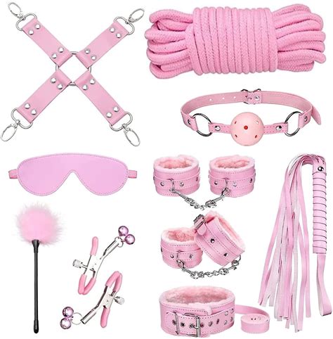 Amazon BDSM Bed Restraints Sex Toys 10 PCS Leather Bondage Kit