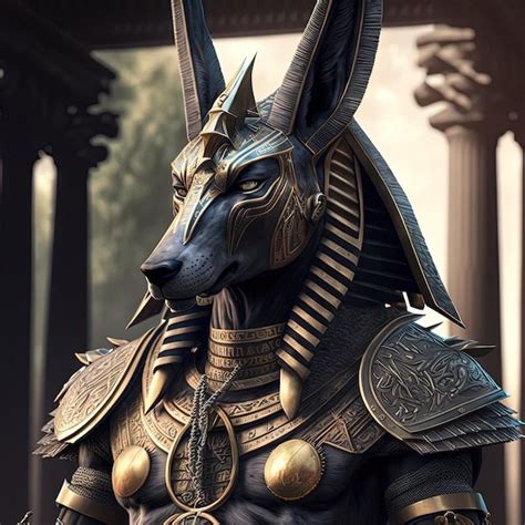 Premium Photo Anubis God Warrior Antropomophized In Armour Anubis