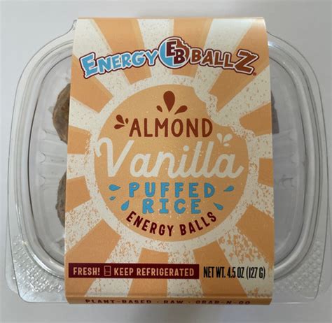 Almond Vanilla Puffed Rice Energy Ballz 4 Pack Energy Ballz