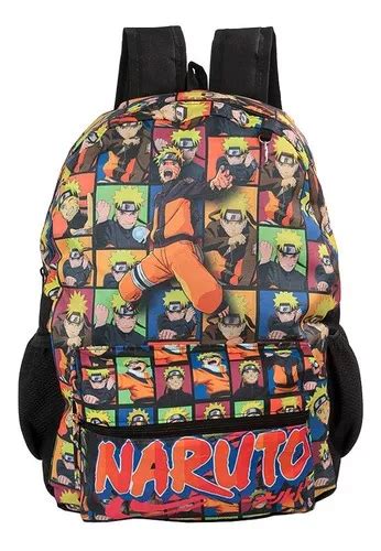 Mochila Escolar Bolsa Uzumaki Naruto Anime Preta Costas Mercadolivre