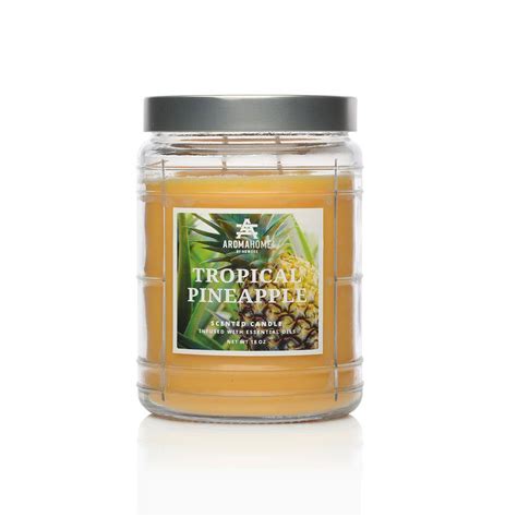 AROMAHOME BY SLATKIN CO 18 Oz Tropical Pineapple Scented Candle Jar