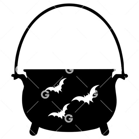 Witches Cauldron with Bats SVG | SVGed